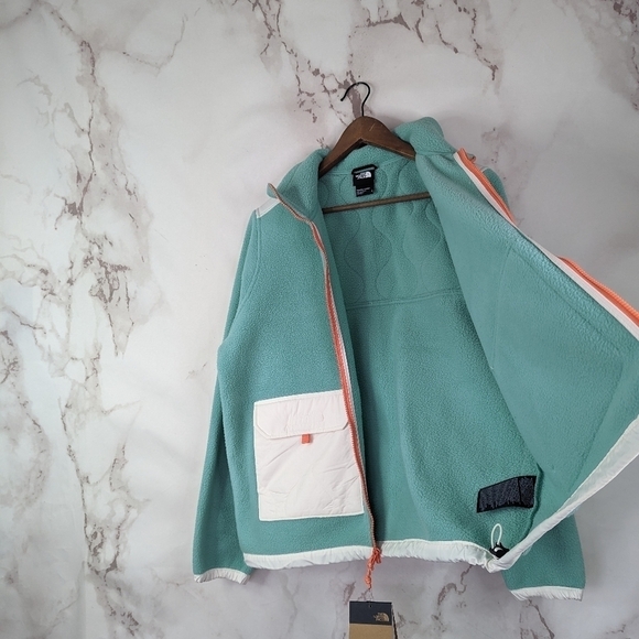 The North Face Royal Arch Jacket Womens Wasabi Gardenia Coral Fleece Zip - Picture 9 of 16